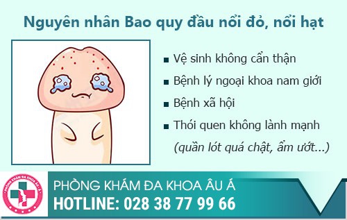 Bao quy đầu nổi đỏ, bao quy đầu nổi hạt